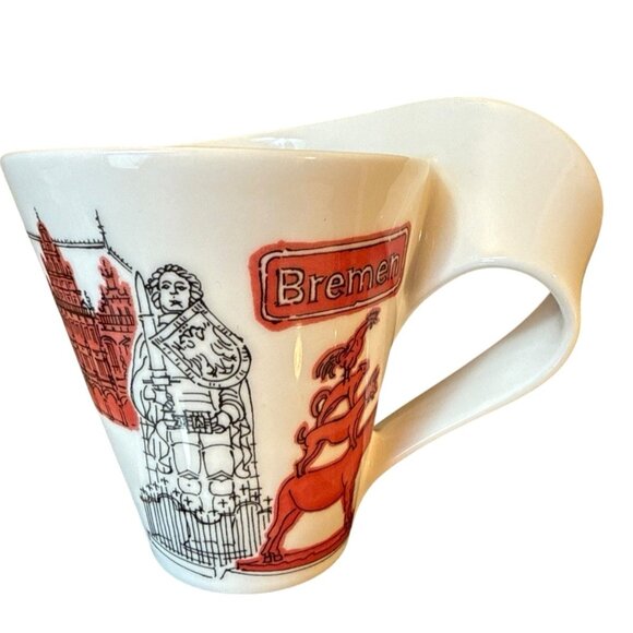 Villeroy & Boch 1748 Right Twist Handle Coffee Mug Cup Landmarks Bremen Germany - Picture 1 of 12